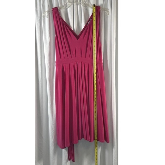 Express Pink‎ V Neck Sleeveless Empire Waist Midi Dress M Glam Party 83-02 - Picture 4 of 14